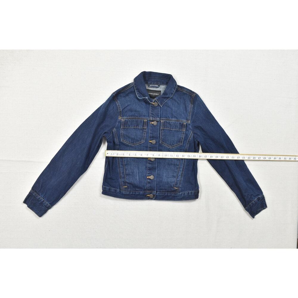 Banana Republic Women's Size S Blue Denim Jacket 100% Cotton Classic Trucker Jea - Picture 3 of 8